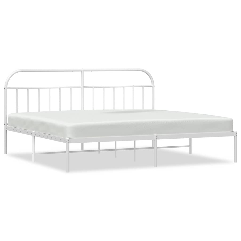 Bed Frame | White | Powder-coated steel | 193x203 cm | Bed Frame