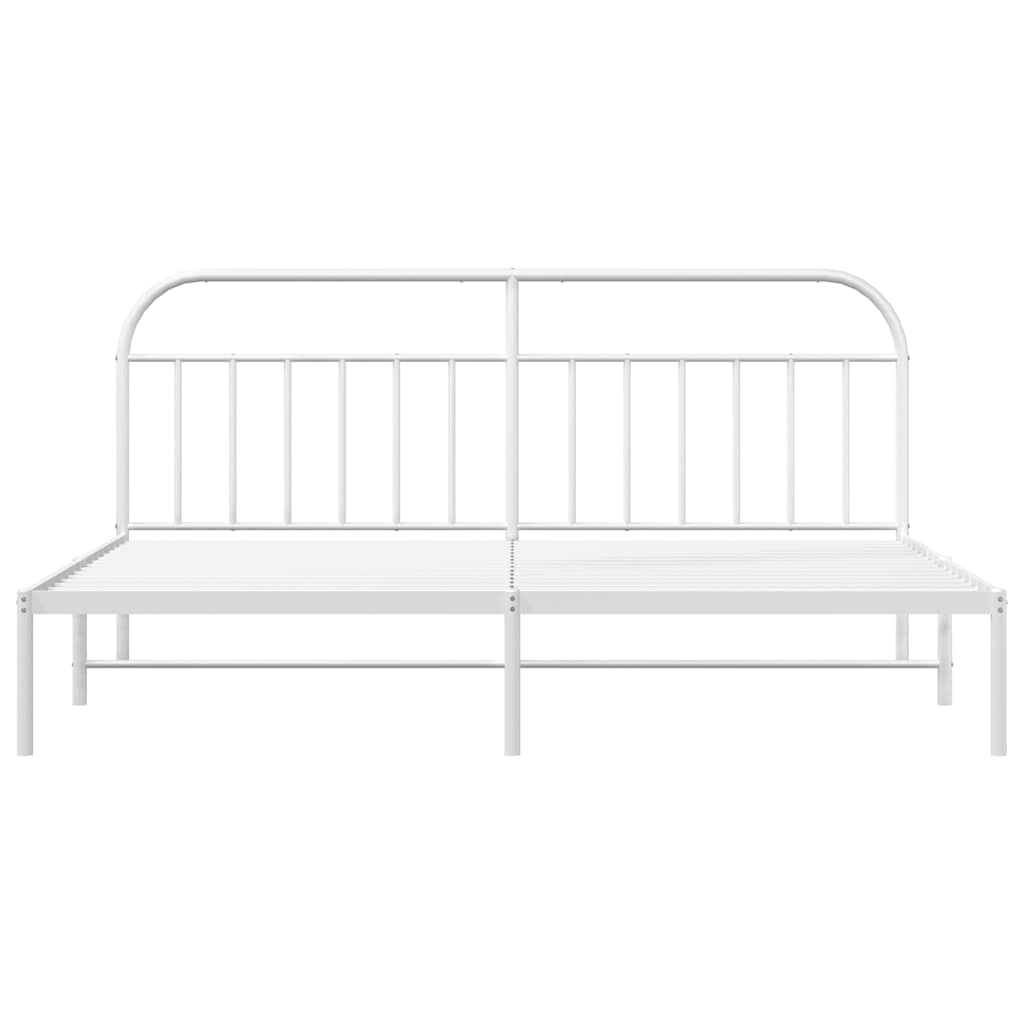Bed Frame | White | Powder-coated steel | 193x203 cm | Bed Frame