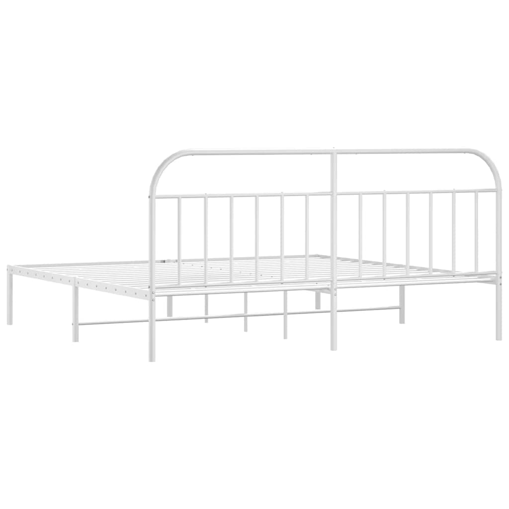 Bed Frame | White | Powder-coated steel | 193x203 cm | Bed Frame