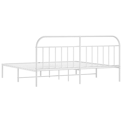 Bed Frame | White | Powder-coated steel | 193x203 cm | Bed Frame