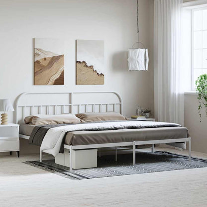 Bed Frame | White | Powder-coated steel | 193x203 cm | Bed Frame