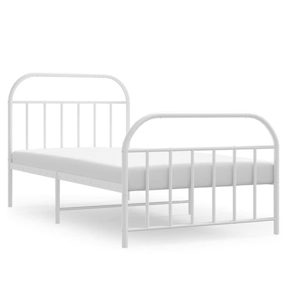 Bed Frame | White | Steel | Single | Bed Frame | Rectangular |  Durable