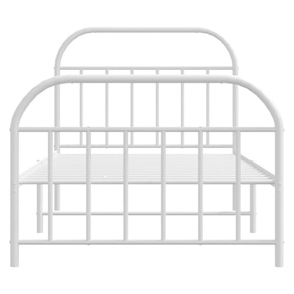 Bed Frame | White | Steel | Single | Bed Frame | Rectangular |  Durable