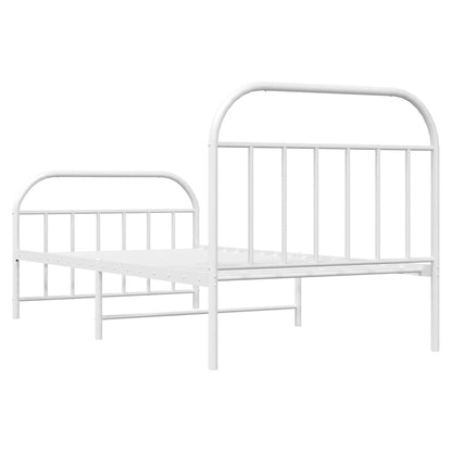 Bed Frame | White | Steel | Single | Bed Frame | Rectangular |  Durable