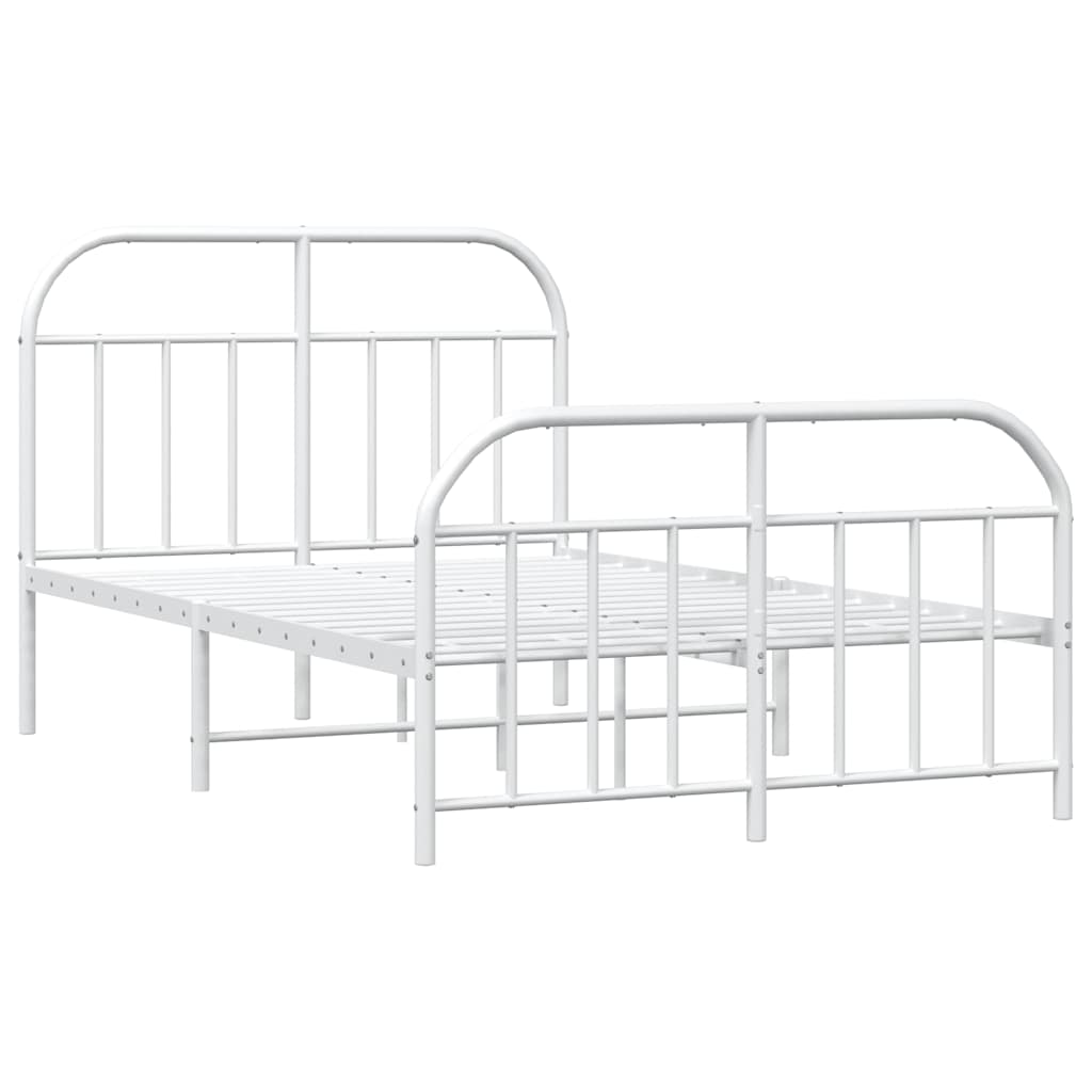 Bed Frame | White | Powder-Coated Steel | Small Double | Bed Frame