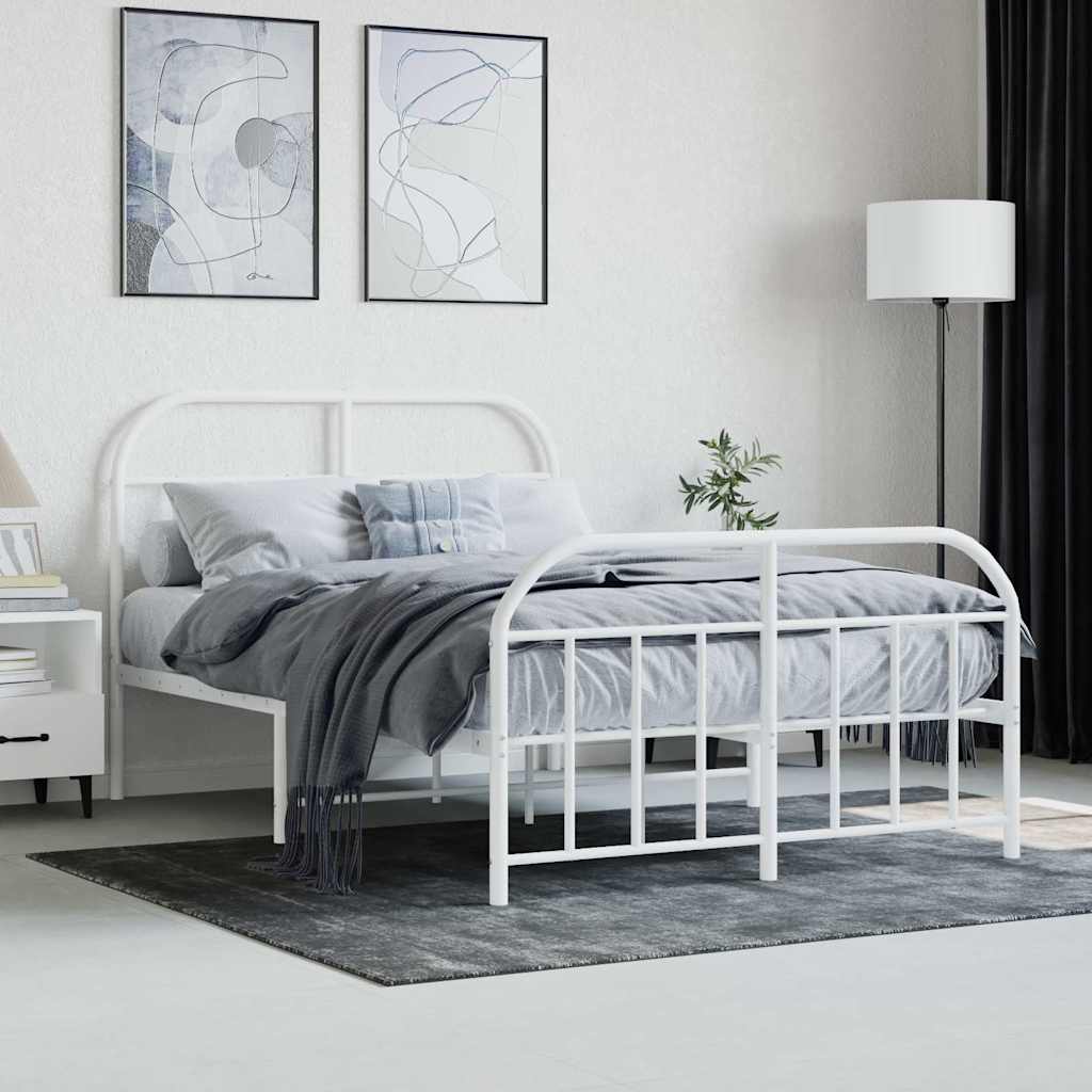 Bed Frame | White | Powder-Coated Steel | Small Double | Bed Frame