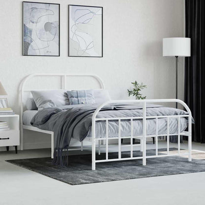 Bed Frame | White | Powder-Coated Steel | Small Double | Bed Frame