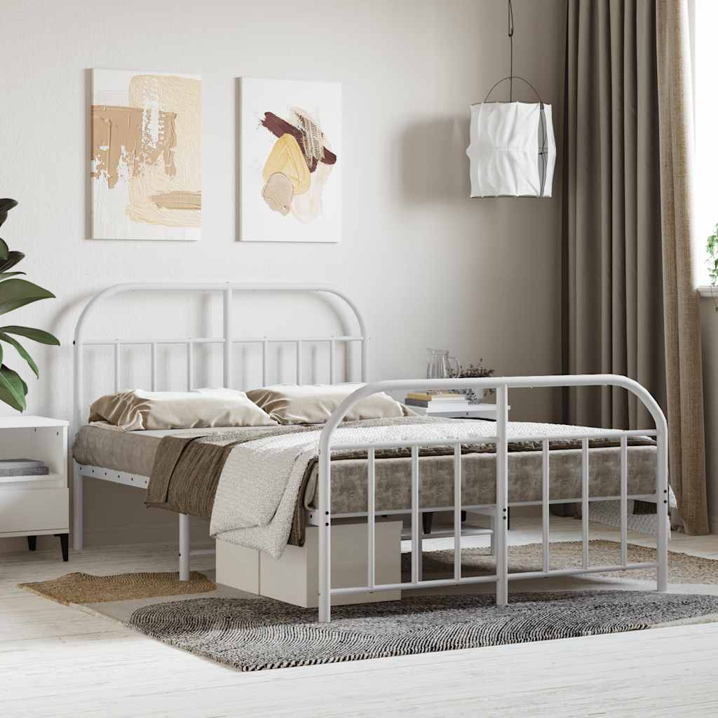 Bed Frame | White | Powder-Coated Steel | Small Double | Bed Frame