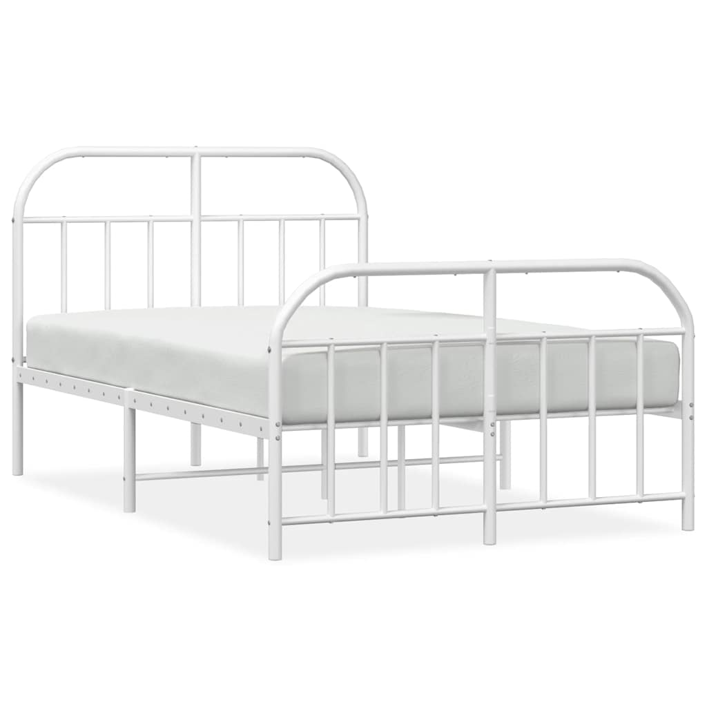 Bed Frame | White | Powder-Coated Steel | Double | Bed Frame