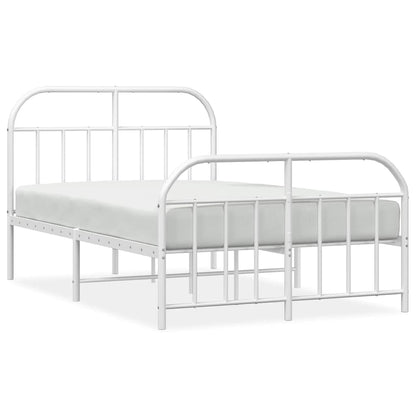Bed Frame | White | Powder-Coated Steel | Double | Bed Frame