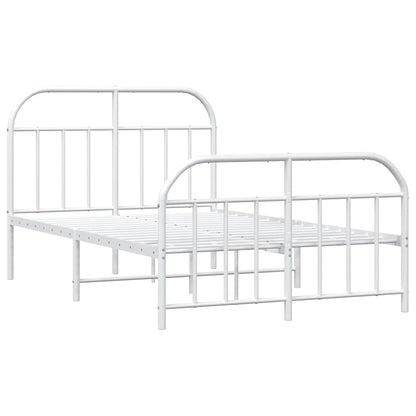 Bed Frame | White | Powder-Coated Steel | Double | Bed Frame