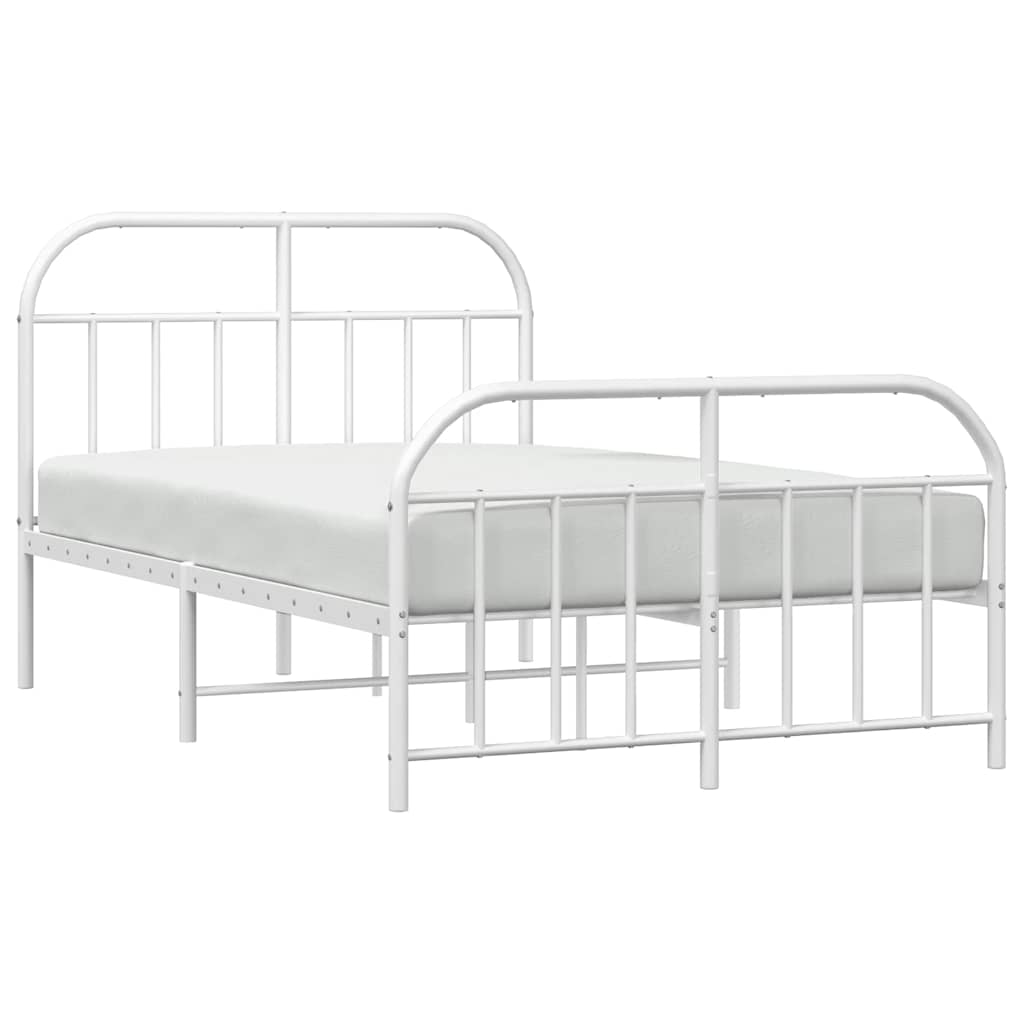 Bed Frame | White | Powder-Coated Steel | Double | Bed Frame