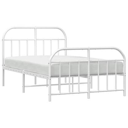 Bed Frame | White | Powder-Coated Steel | Double | Bed Frame