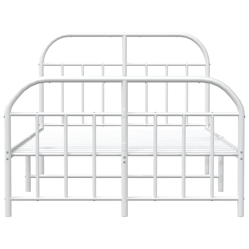 Bed Frame | White | Powder-Coated Steel | Double | Bed Frame