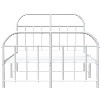 Bed Frame | White | Powder-Coated Steel | Double | Bed Frame