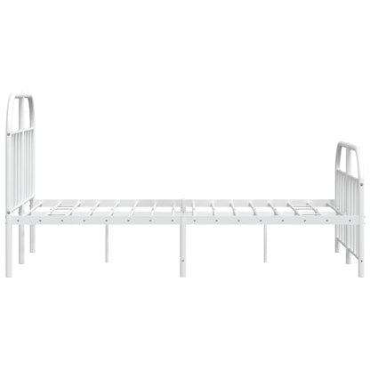 Bed Frame | White | Powder-Coated Steel | Double | Bed Frame