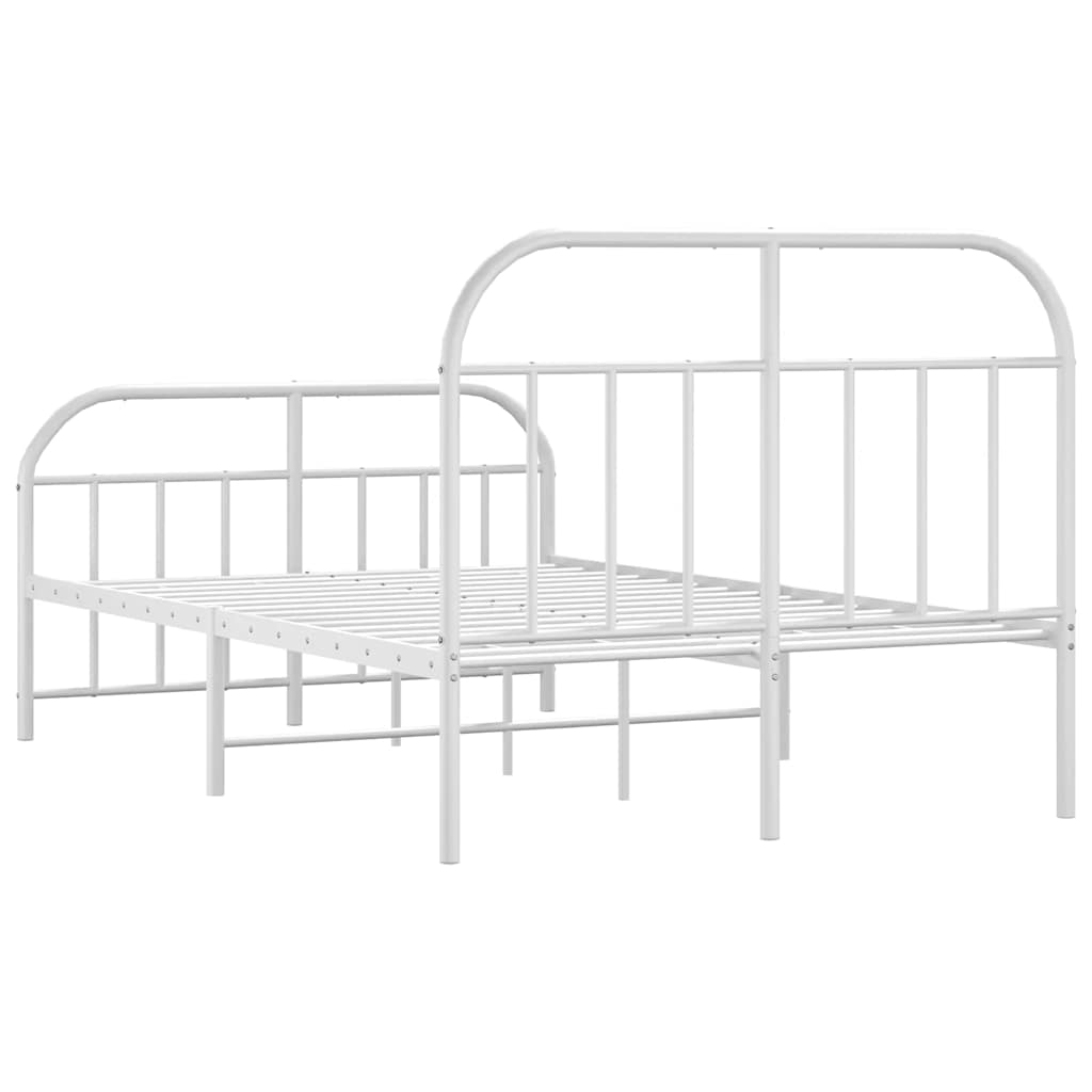 Bed Frame | White | Powder-Coated Steel | Double | Bed Frame