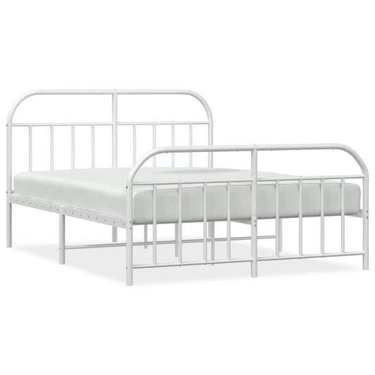 Bed Frame | White | Steel | Double bed | Bed Frame | Rectangular