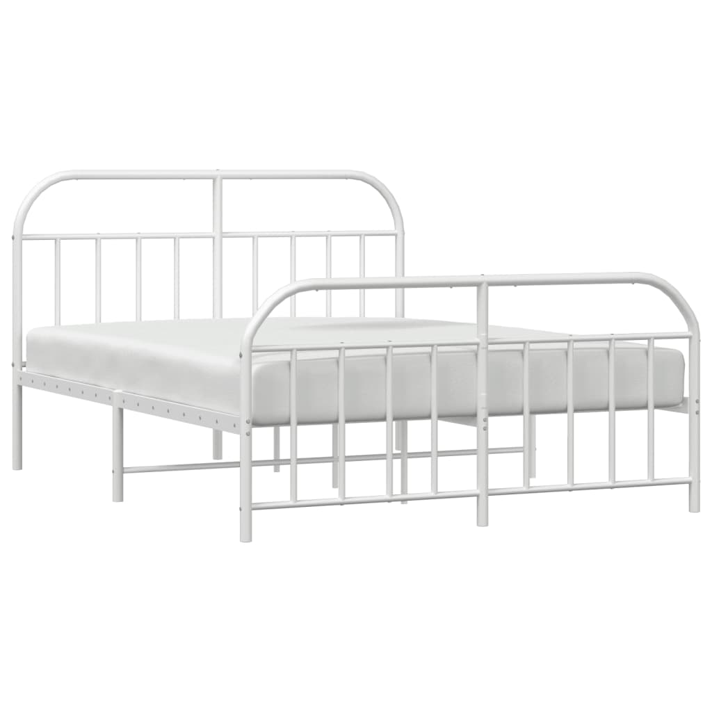 Bed Frame | White | Powder-Coated Steel | Double | Bed Frame