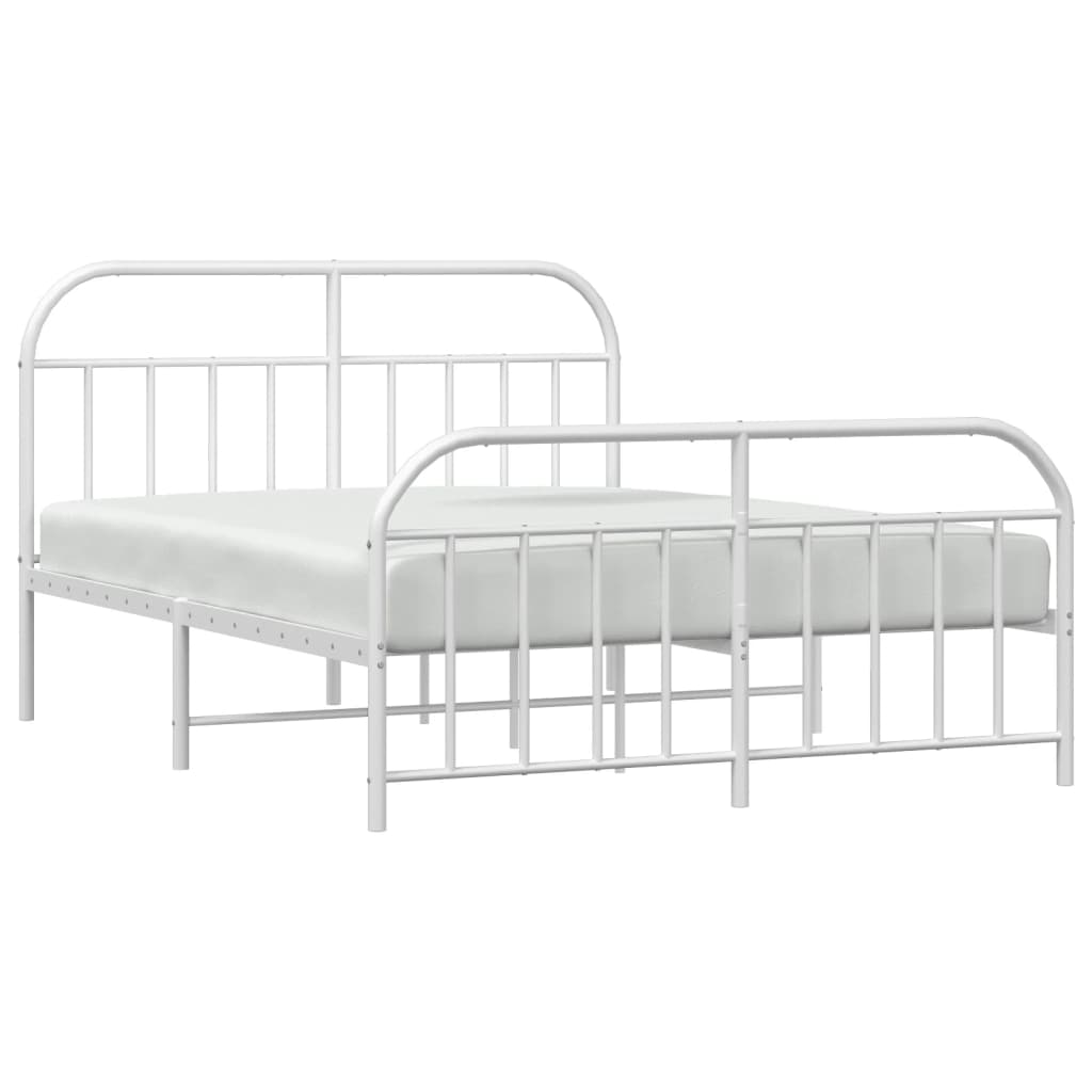 Bed Frame | White | Powder-Coated Steel | Double | Bed Frame