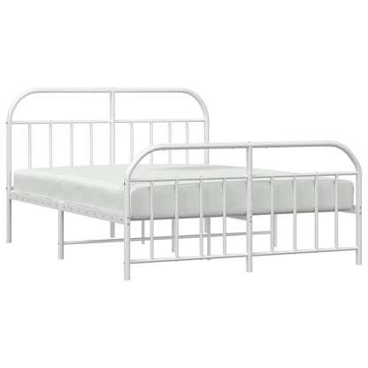 Bed Frame | White | Powder-Coated Steel | Double | Bed Frame