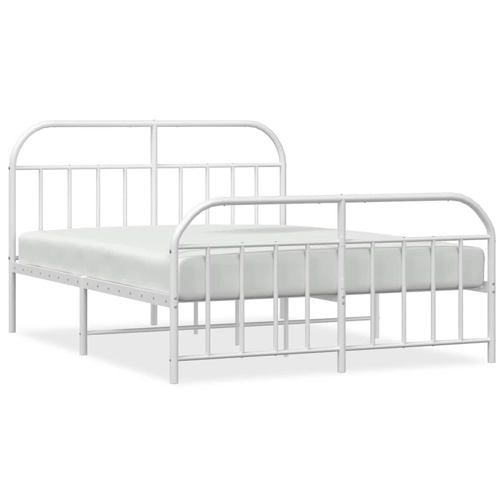 Bed Frame | White | Powder-Coated Steel | Double | Bed Frame