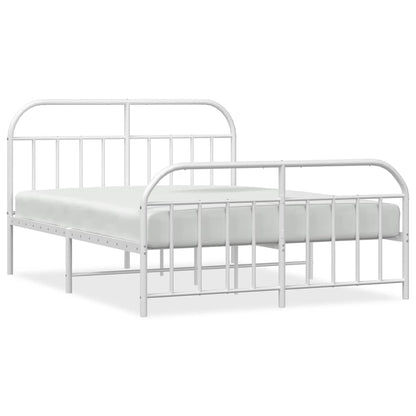 Bed Frame | White | Powder-Coated Steel | Double | Bed Frame