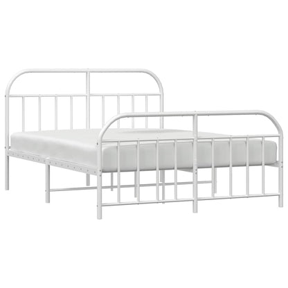 Bed Frame | White | Powder-Coated Steel | Double | Bed Frame