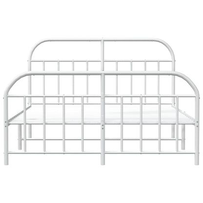 Bed Frame | White | Powder-Coated Steel | Double | Bed Frame