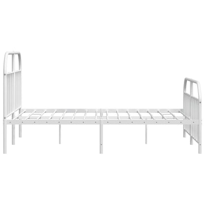Bed Frame | White | Powder-Coated Steel | Double | Bed Frame