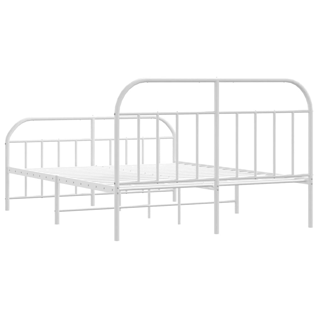 Bed Frame | White | Powder-Coated Steel | Double | Bed Frame