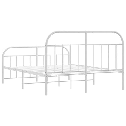 Bed Frame | White | Powder-Coated Steel | Double | Bed Frame