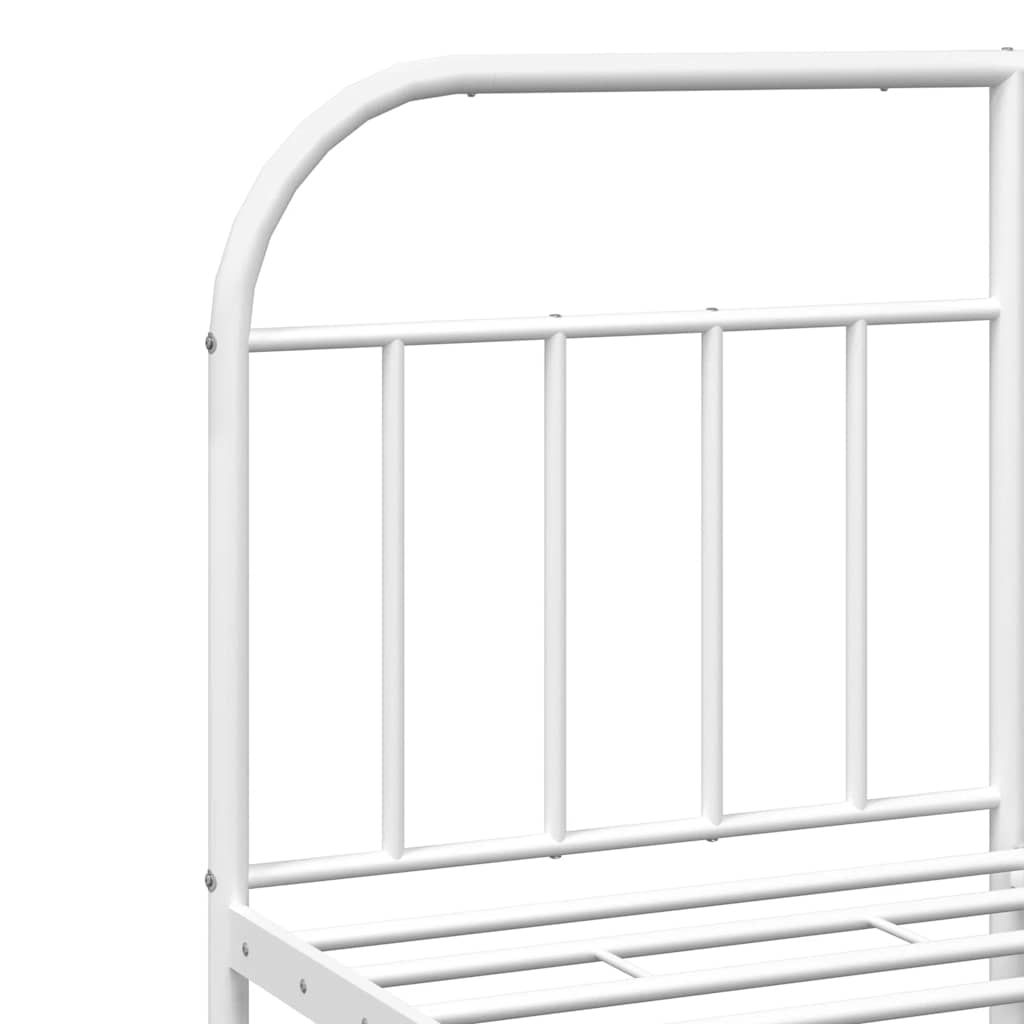 Bed Frame | White | Powder-Coated Steel | Double | Bed Frame