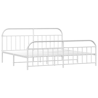 Bed Frame | White | Powder-Coated Steel | Double | Bed Frame