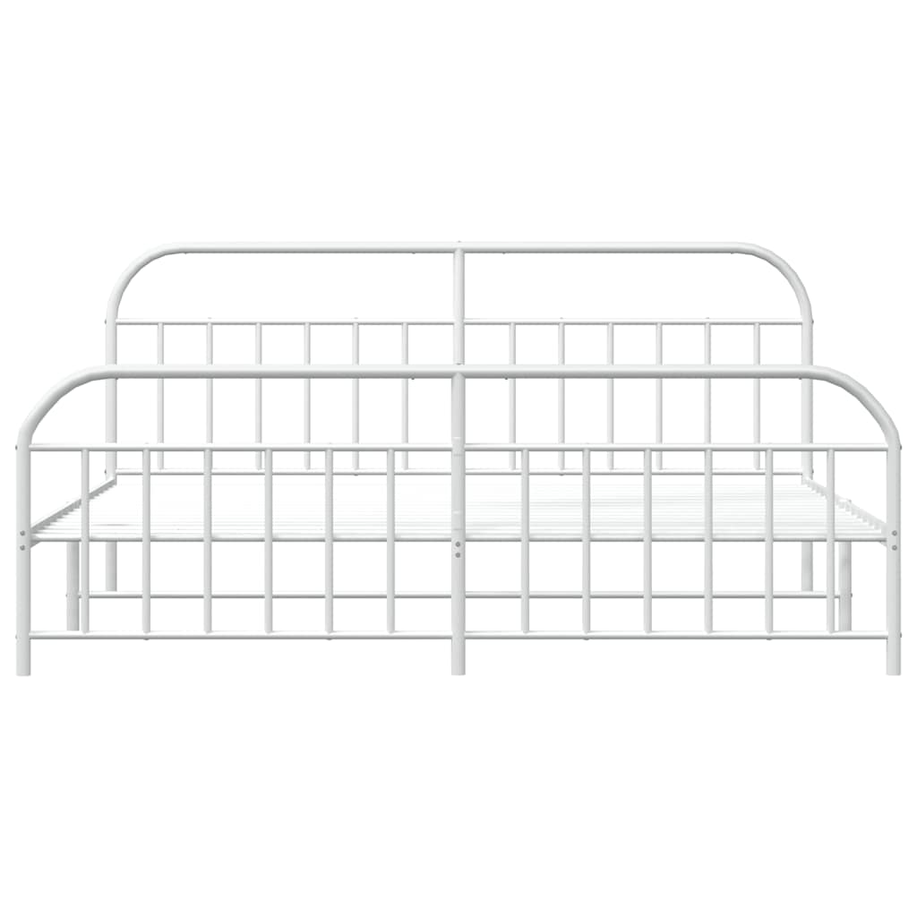 Bed Frame | White | Powder-Coated Steel | Double | Bed Frame