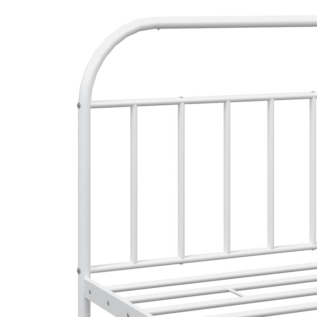 Bed Frame | White | Powder-Coated Steel | Double | Bed Frame