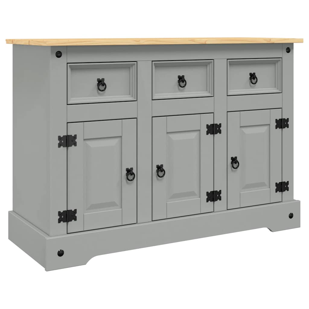 Sideboard Corona Grey 112x44x78 cm Solid Wood Mexican Pine