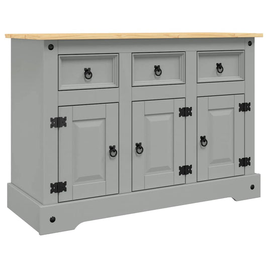 Sideboard Corona Grey 112x44x78 cm Solid Wood Mexican Pine