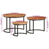 Nesting Tables 3 pcs Solid Wood Acacia