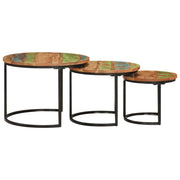 Nesting Tables 3 pcs Solid Wood Reclaimed