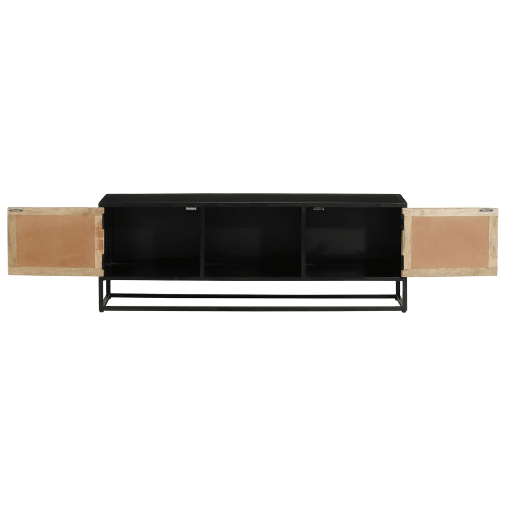 TV Cabinet 110x30x40 cm Solid Wood Mango and Iron