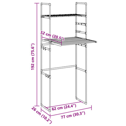 Washing Machine Shelf 77x52x192 cm Aluminium