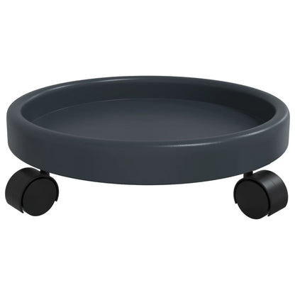 Plant Trolleys with Wheels 2 pcs Grey Diameter 34 cm 35 kg