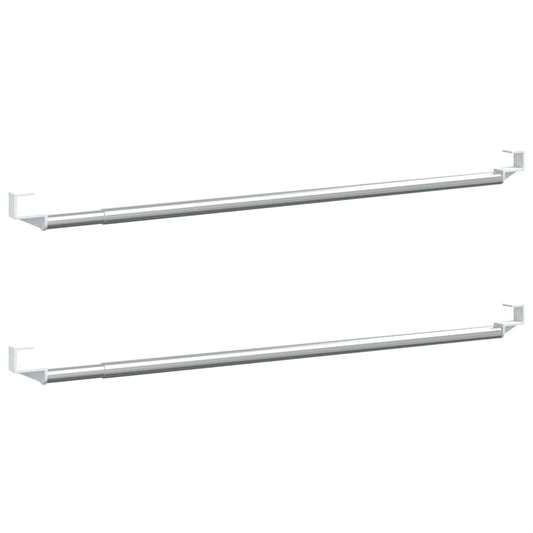 Curtain Rails 2 pcs White and Silver 40-60 cm Aluminium