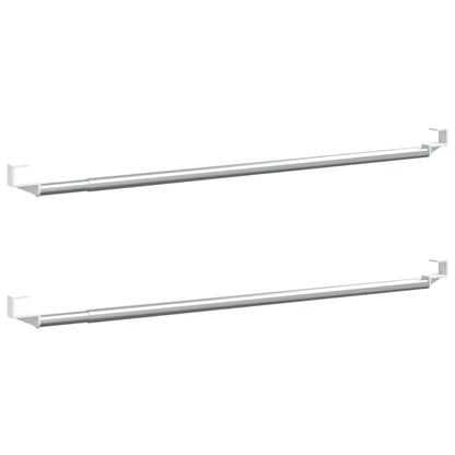 Curtain Rails 2 pcs White and Silver 60-105 cm Aluminium