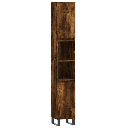 3 Piece Bathroom Cabinet Set Smoked Oak Engineered Wood