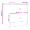 Bedside Cabinet ALTA White 41x35x41 cm Solid Wood Pine
