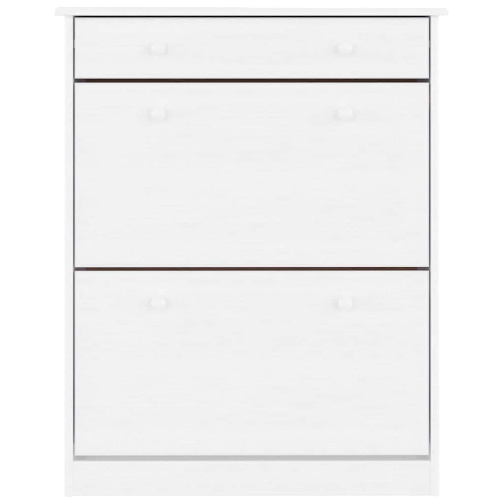 Shoe Cabinet ALTA White 77x35x96 cm Solid Wood Pine
