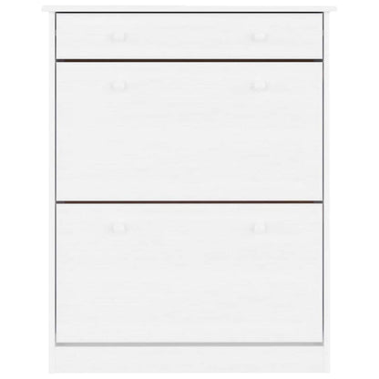 Shoe Cabinet ALTA White 77x35x96 cm Solid Wood Pine