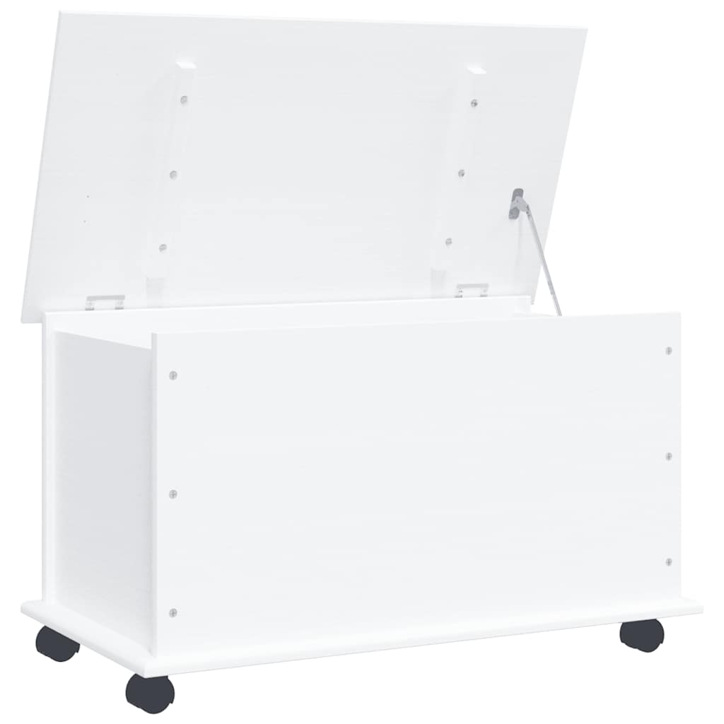 Storage Chest with Wheels "ALTA" White 73x39,5x43 cm Solid Wood Pine
